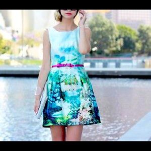 SOLD ZARA Fish Print Tulip Dress